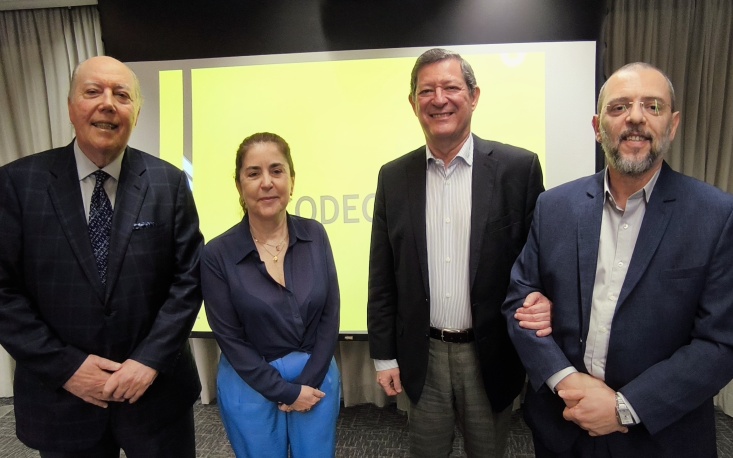 Márcio Olívio Fernandes da Costa, presidente do Codecon/SP, Valdete Marinheiro, vice-presidente do Codecon/SP, Edson Vismona, presidente-executivo do Etco, e Florêncio dos Santos Penteado Sobrinho, secretário do Codecon/SP