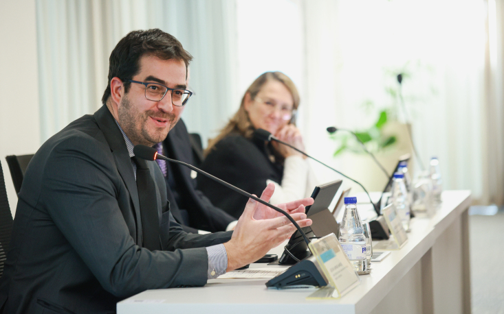 Gustavo Andrade Manrique explica a opera&ccedil;&atilde;o dos programas de conformidade fiscal. (Foto: Edilson Dias/FecomercioSP)