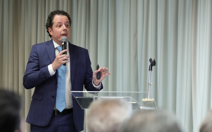 Danilo Barth Pires apresenta o Acordo Paulista como instrumento de conformidade e desjudicialização. (Foto: Edilson Dias/FecomercioSP)