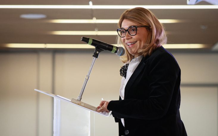 A vereador Cris Monteiro (Novo/SP) fala de empreendedorismo à plateia da federação e dos sindicatos filiados (Imagem: Edilson Dias)